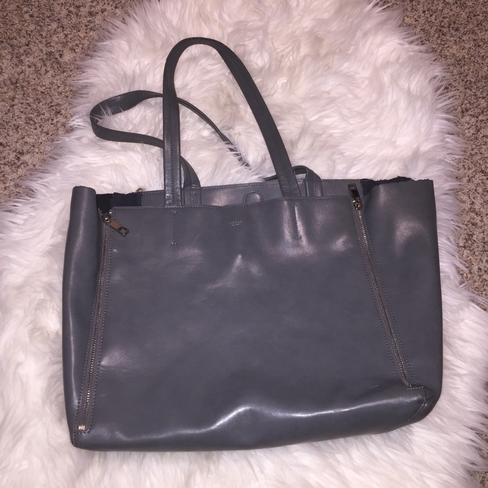 Gray Sorial Vegan Expandable Tote Bag, Key…